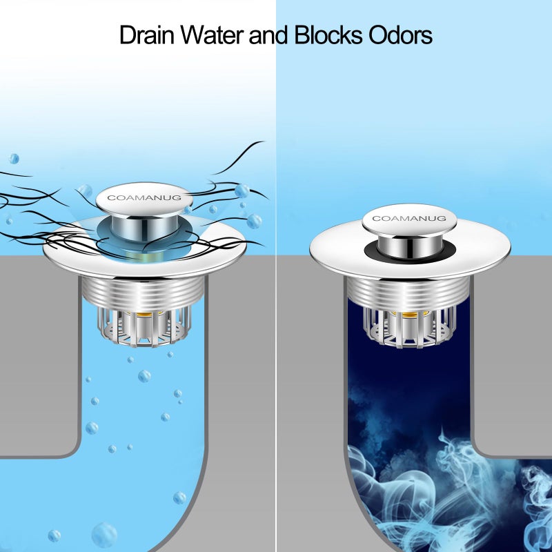 coamanug Bathtub Stopper | Shower Drain Hair Catcher  Pop-up Tub Stopper with Strainer | Bathroom Drain Plug | Drain Protector for 1-1/2 to 1-3/4"""" Bath Drain Hole - Image 4